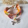 Bracelet Ange Gardien sur ruban Betsy mandarine