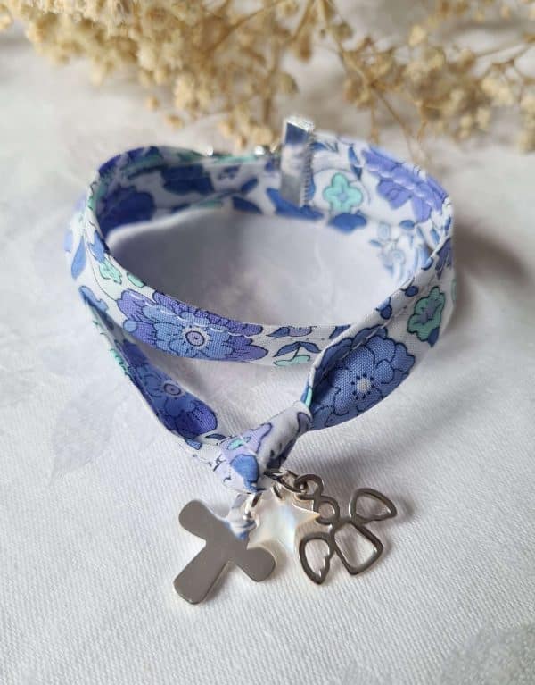 Bracelet Ange Gardien sur ruban d'Anjo bleu